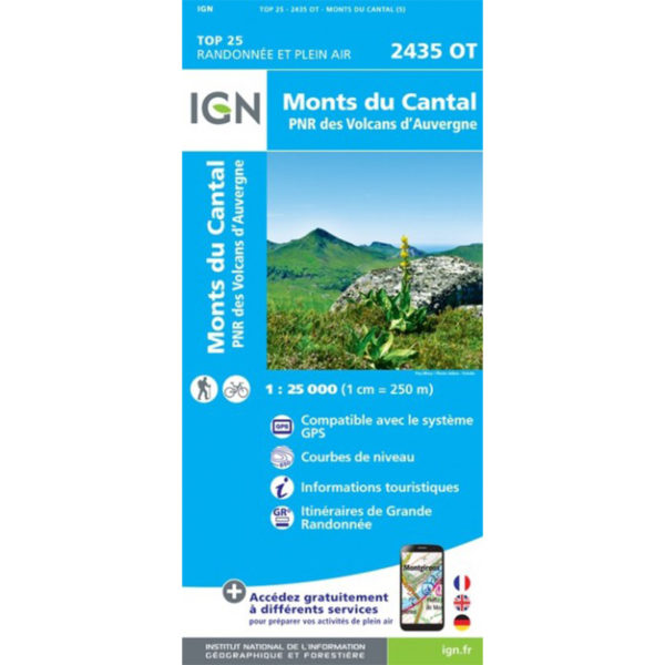 Carte IGN 2435OT Monts du Cantal