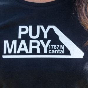 T-shirt Puy Mary 2022 en version noire pour femme - Sérigraphie blanche