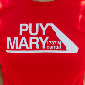 T-shirt Puy Mary 2022 en version rouge pour femme - Sérigraphie blanche