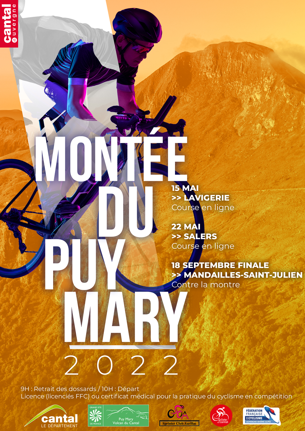Affiche montée du puy Mary Cyclo 2022